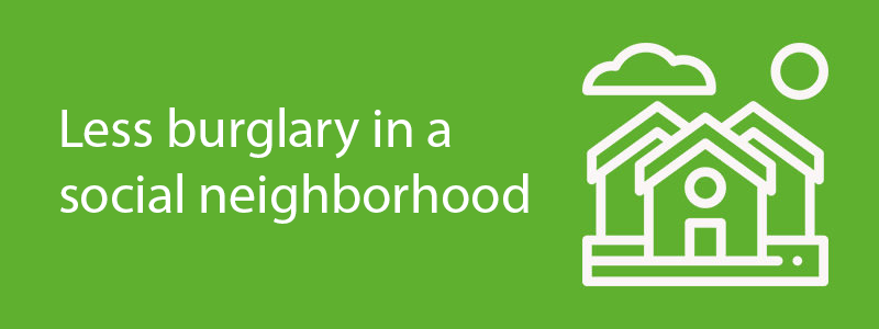 less burglary in a social neighborhood